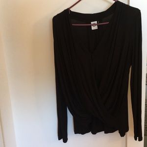Black blousy long-sleeve top from Anthropologie